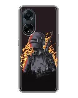 Чохол для OPPO A98 з картинкою «PUBG — вогняний силует» Чохол для OPPO A98 з картинкою «PUBG — вогняний силует»