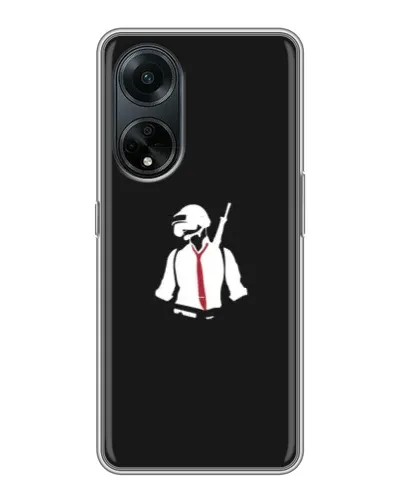 Чохол для OPPO A98 з картинкою «PUBG — силует воїна»