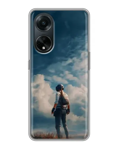 Чохол для OPPO A98 з картинкою «Герой PUBG на скелі»