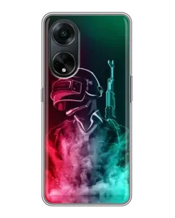 Чохол для OPPO A98 з картинкою «PUBG — вогняний воїн» Чохол для OPPO A98 з картинкою «PUBG — вогняний воїн»