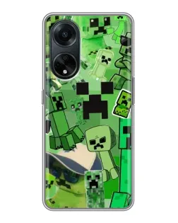 Чохол для OPPO A98 з картинкою «Кріпери Minecraft»