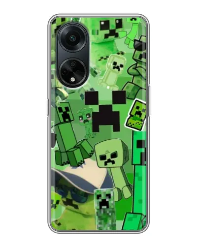 Чохол для OPPO A98 з картинкою «Кріпери Minecraft»