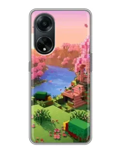 Чохол для OPPO A98 з картинкою «Рожеве дерево Minecraft»