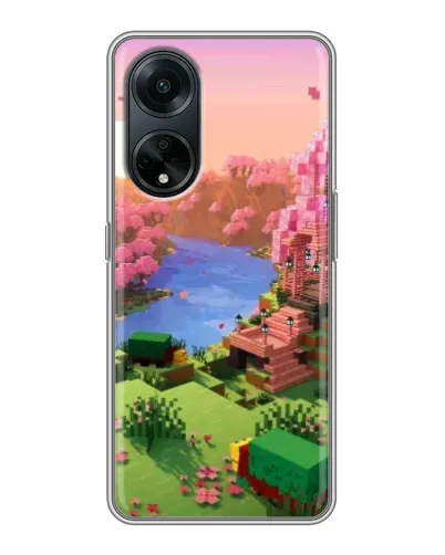 Чохол для OPPO A98 з картинкою «Рожеве дерево Minecraft»