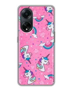 Чохол для OPPO A98 з картинкою «Unicorn паттерн рожевий»