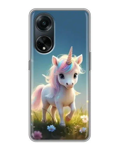 Чохол для OPPO A98 з картинкою «Єдиноріг на галявині»