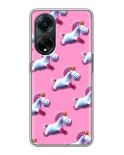 Чохол для OPPO A98 з картинкою «Єдинороги на рожевому»