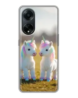 Чохол для OPPO A98 з картинкою «Пара єдинорогів»
