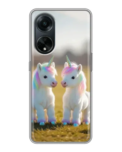 Чохол для OPPO A98 з картинкою «Пара єдинорогів»