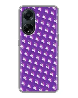 Чохол для OPPO A98 з картинкою «Єдинороги на фіолетовому»