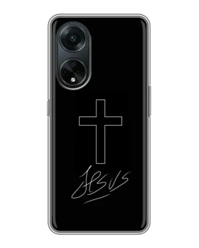 Чехол для OPPO A98 с картинкой «Графический крест Jesus» Чехол для OPPO A98 с картинкой «Графический крест Jesus»