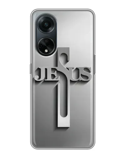 Чехол для OPPO A98 с картинкой «Металлический крест Jesus» Чехол для OPPO A98 с картинкой «Металлический крест Jesus»