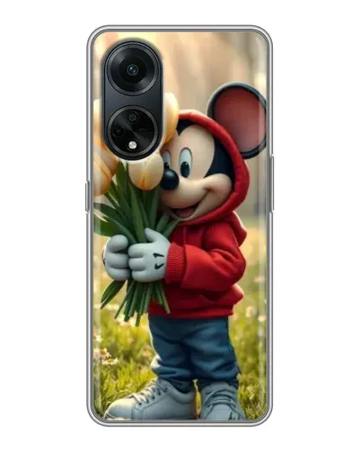 Чохол для OPPO A98 з картинкою «Міккі з тюльпанами» Чохол для OPPO A98 з картинкою «Міккі з тюльпанами»