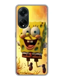 Чохол для OPPO A98 з картинкою «Губка Боб стрибає»