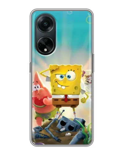 Чохол для OPPO A98 з картинкою «Спанч Боб переможець»