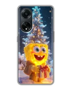 Чохол для OPPO A98 з картинкою «Різдвяний Спанч Боб»