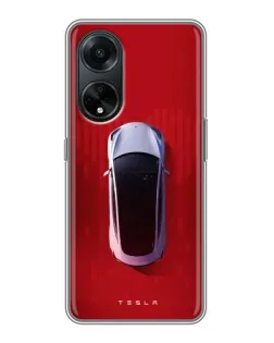 Чохол для OPPO A98 з картинкою «Tesla Top View»