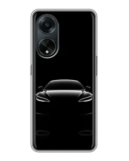 Чохол для OPPO A98 з картинкою «Силует Tesla Night»