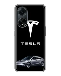 Чохол для OPPO A98 з картинкою «Tesla Model Y»