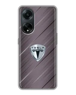 Чохол для OPPO A98 з картинкою «Металева текстура Tesla»