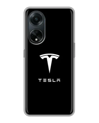 Чохол для OPPO A98 з картинкою «Tesla White Logo»