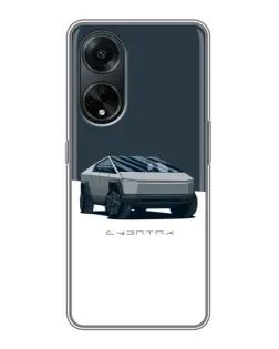 Чохол для OPPO A98 з картинкою «Сріблястий Cybertruck Tesla»
