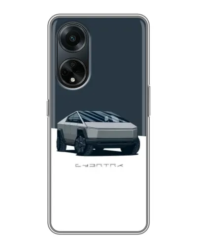 Чохол для OPPO A98 з картинкою «Сріблястий Cybertruck Tesla»