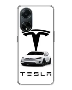 Чохол для OPPO A98 з картинкою «Tesla White Style»
