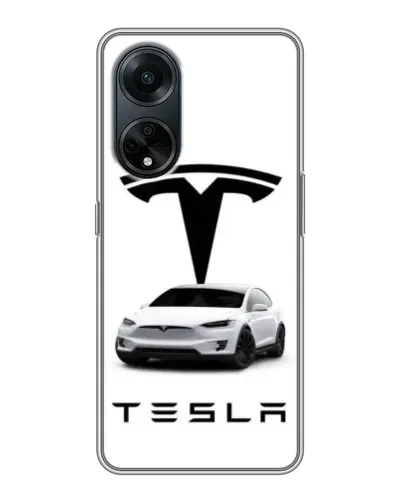 Чохол для OPPO A98 з картинкою «Tesla White Style»