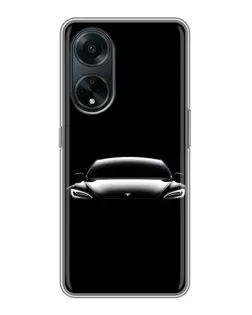 Чохол для OPPO A98 з картинкою «Фари Tesla Night»
