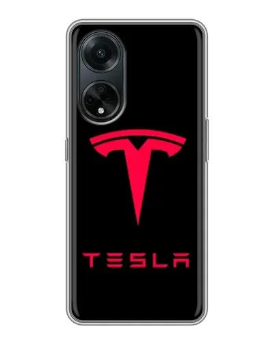Чохол для OPPO A98 з картинкою «Tesla Red Logo»