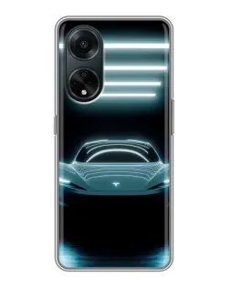 Чохол для OPPO A98 з картинкою «Tesla в неоні»
