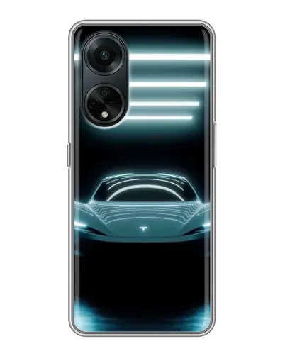 Чохол для OPPO A98 з картинкою «Tesla в неоні»