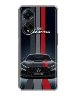 Чохол для OPPO A98 з картинкою «Mercedes — білий карбон»
