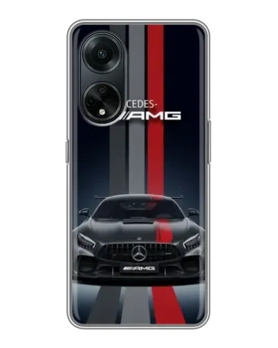 Чохол для OPPO A98 з картинкою «Mercedes — білий карбон»