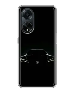 Чехол для OPPO A98 с картинкой «Mercedes — силуэт авто»