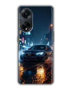 Чохол для OPPO A98 з картинкою «Нічне місто та Audi»