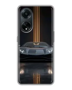 Чохол для OPPO A98 з картинкою «Lamborghini золоті лінії»