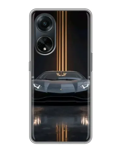 Чохол для OPPO A98 з картинкою «Lamborghini золоті лінії»
