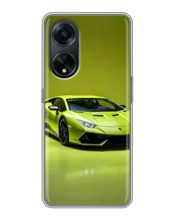Чохол для OPPO A98 з картинкою «Салатовий Lamborghini Huracan»