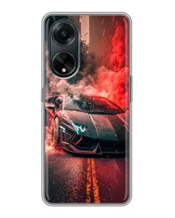 Чохол для OPPO A98 з картинкою «Lamborghini червоний дим»