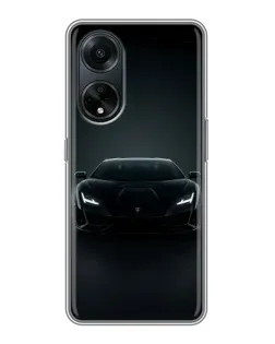 Чохол для OPPO A98 з картинкою «Чорний Lamborghini Aventador»