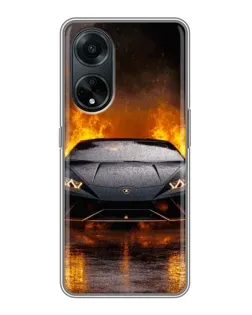 Чохол для OPPO A98 з картинкою «Lamborghini у вогні»