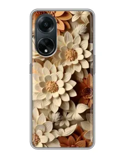 Чохол для OPPO A98 з картинкою «Бежевий флористичний декор»
