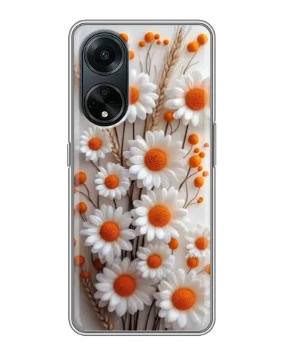 Чохол для OPPO A98 з картинкою «Білі сухоцвіти»