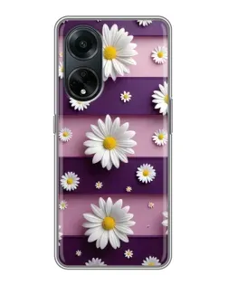 Чохол для OPPO A98 з картинкою «Ромашки на фіолетовому»
