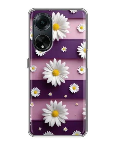 Чохол для OPPO A98 з картинкою «Ромашки на фіолетовому»