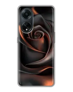 Чохол для OPPO A98 з картинкою «Шовкова чорна троянда»