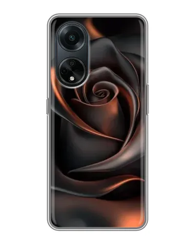 Чохол для OPPO A98 з картинкою «Шовкова чорна троянда»