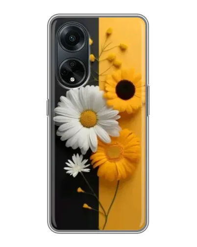 Чохол для OPPO A98 з картинкою «Соняшник та ромашка»